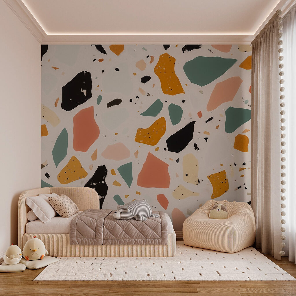 Colourful pieces on peach — interior 3