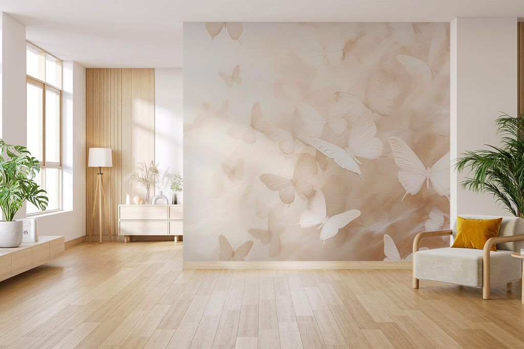 White butterflies in haze — interior 2