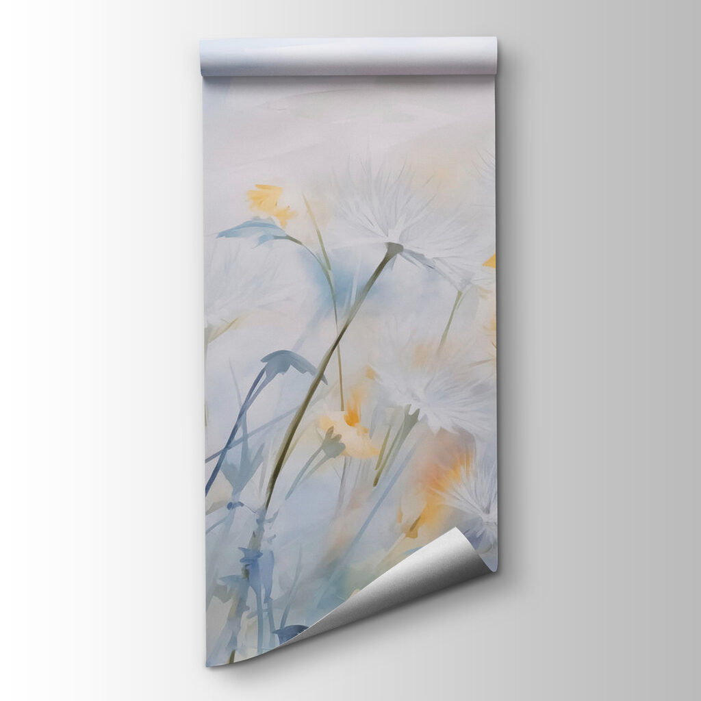 Yellow fluff on blue — product view