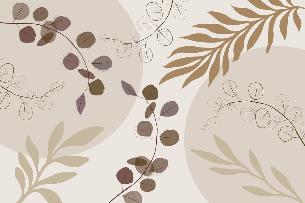 Leaves in natural tones — full design