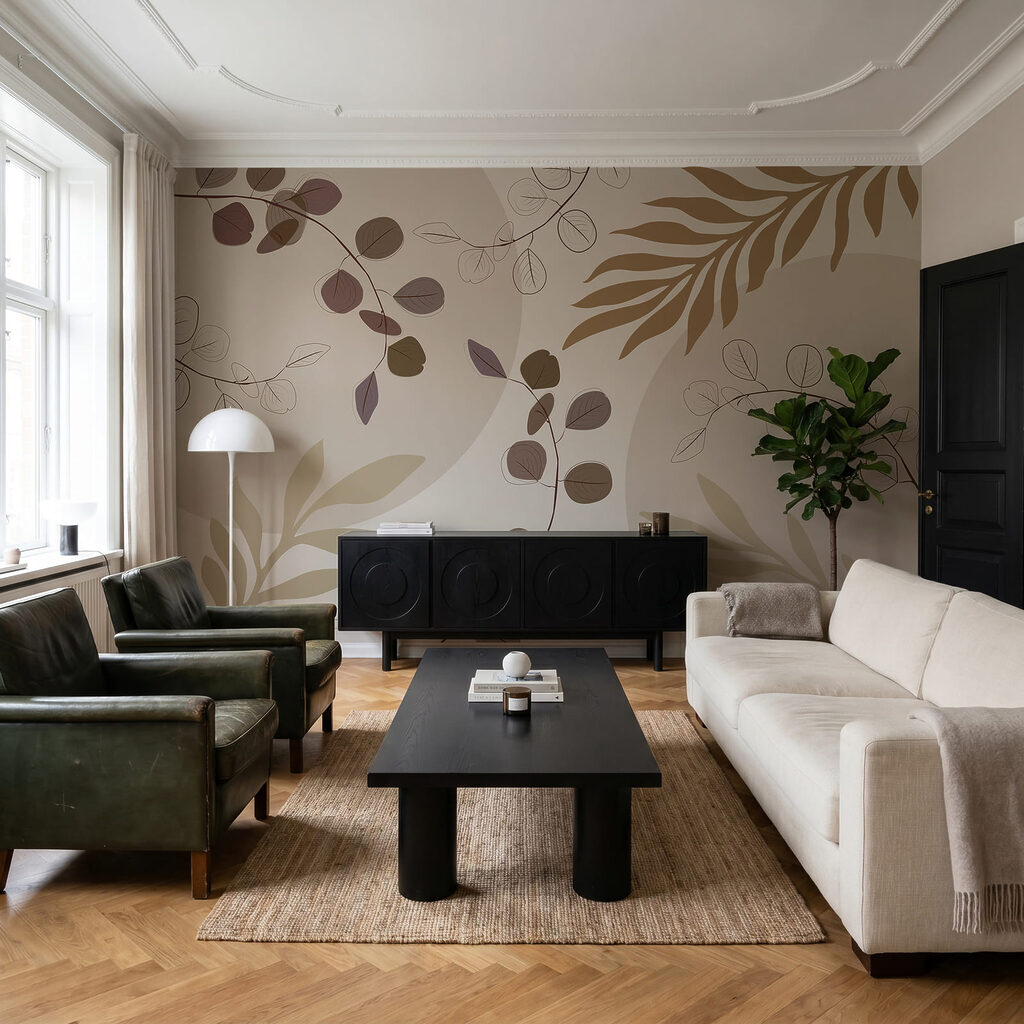 Leaves in natural tones — interior 1
