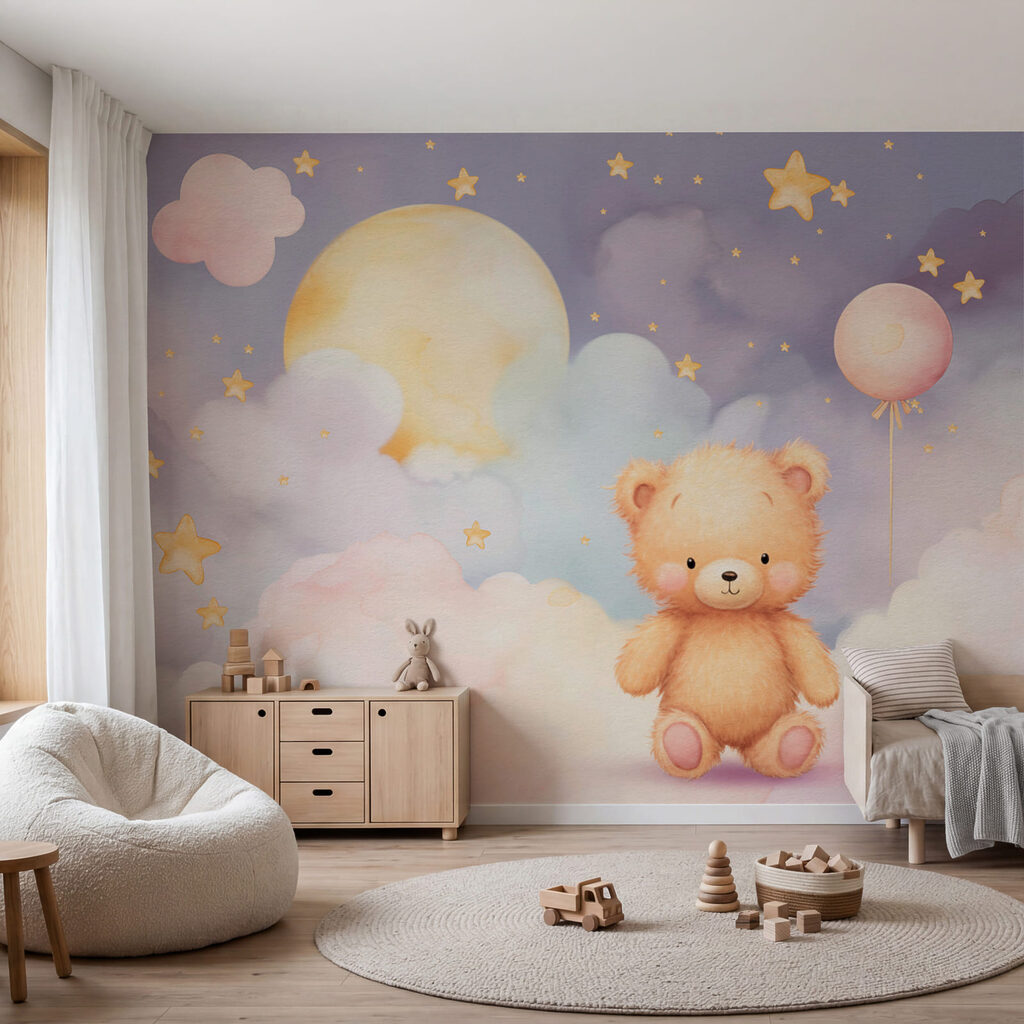 Pastel moon and bear — interior 1