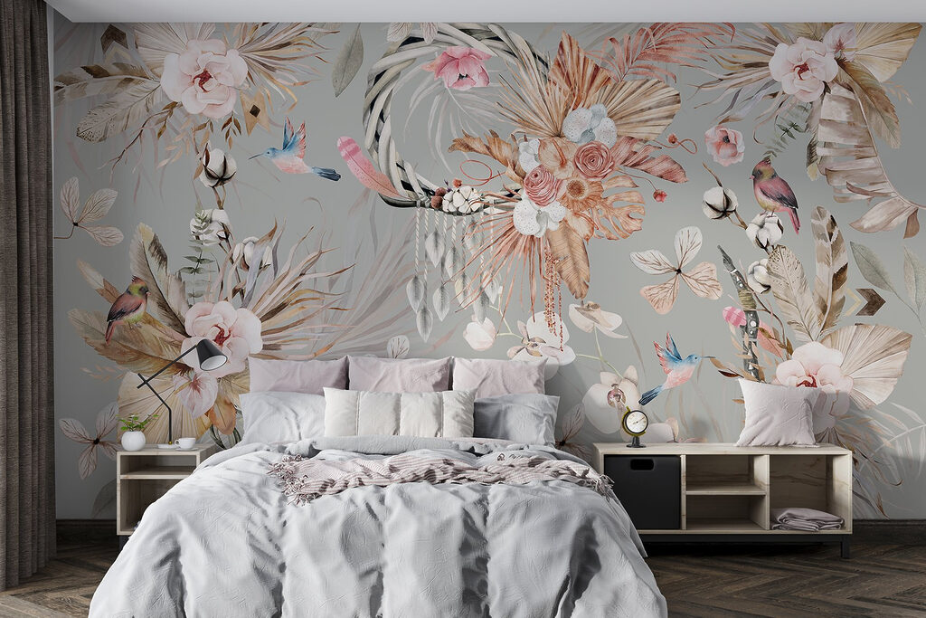 Flowers and graceful birds — interior 1