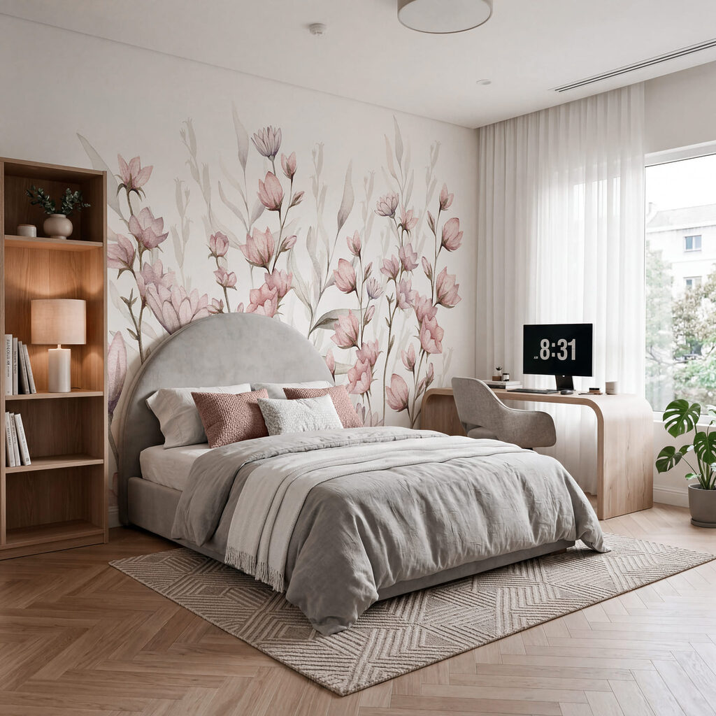 Delicate pink flowers — interior 1
