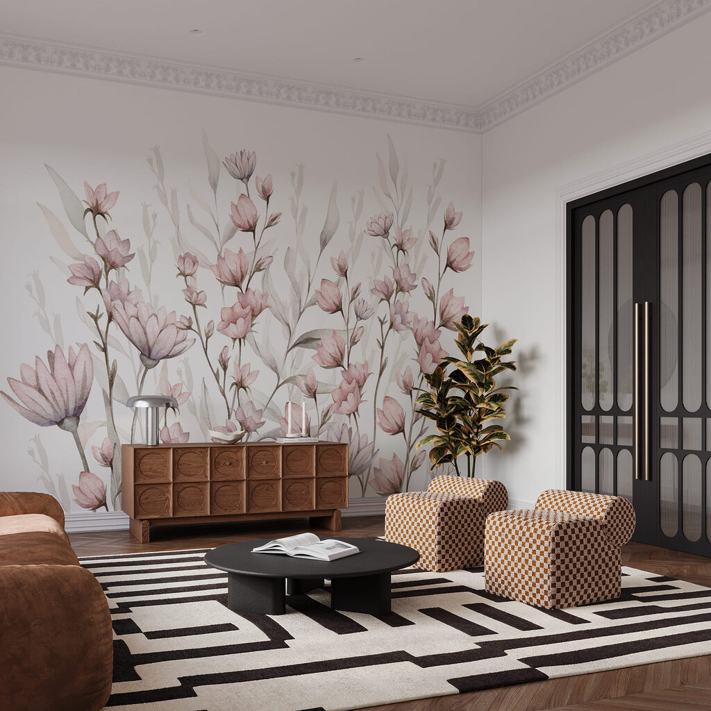 Delicate pink flowers — interior 3