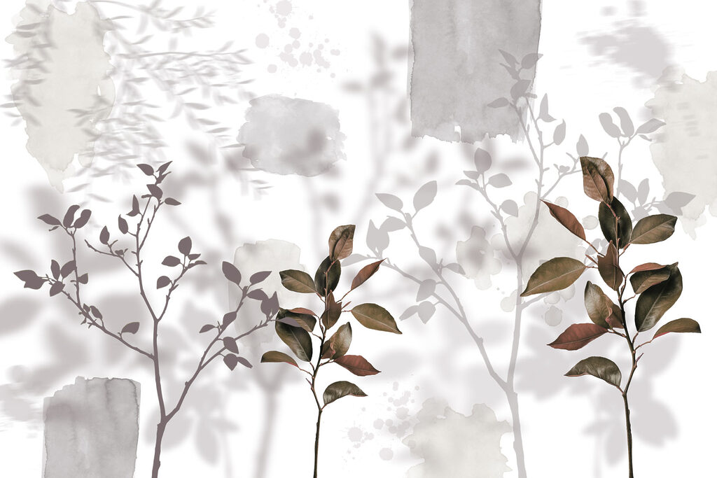 Twigs against faded leaves — full design