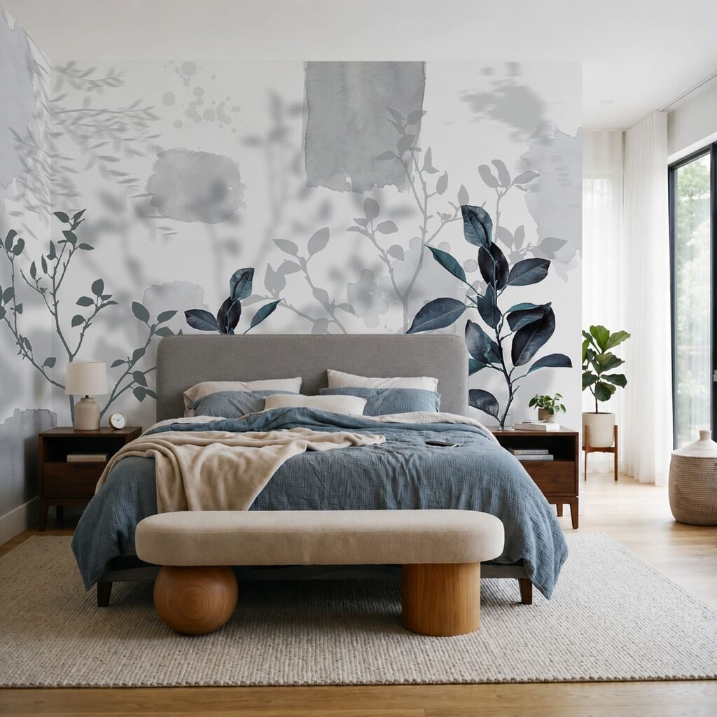 Leaves on Painted Plaster — interior 1