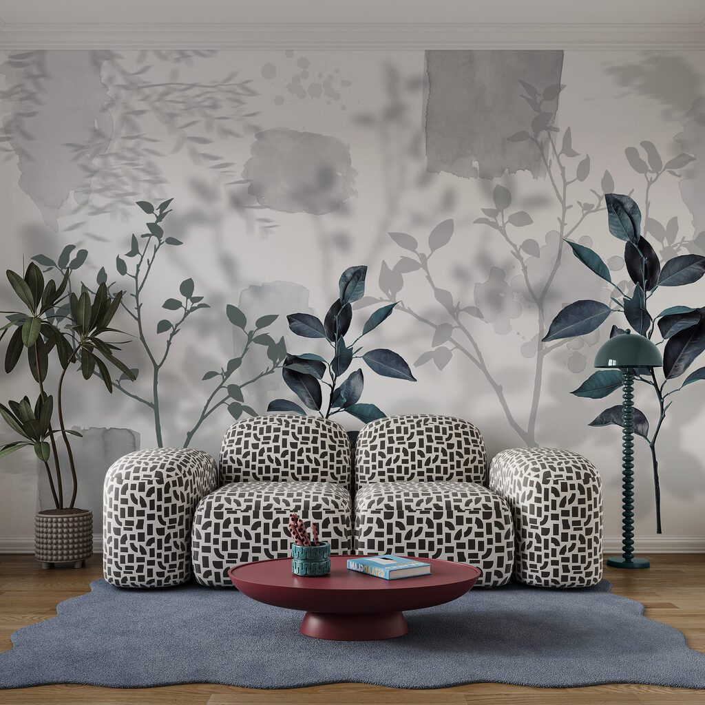 Leaves on Painted Plaster — interior 2