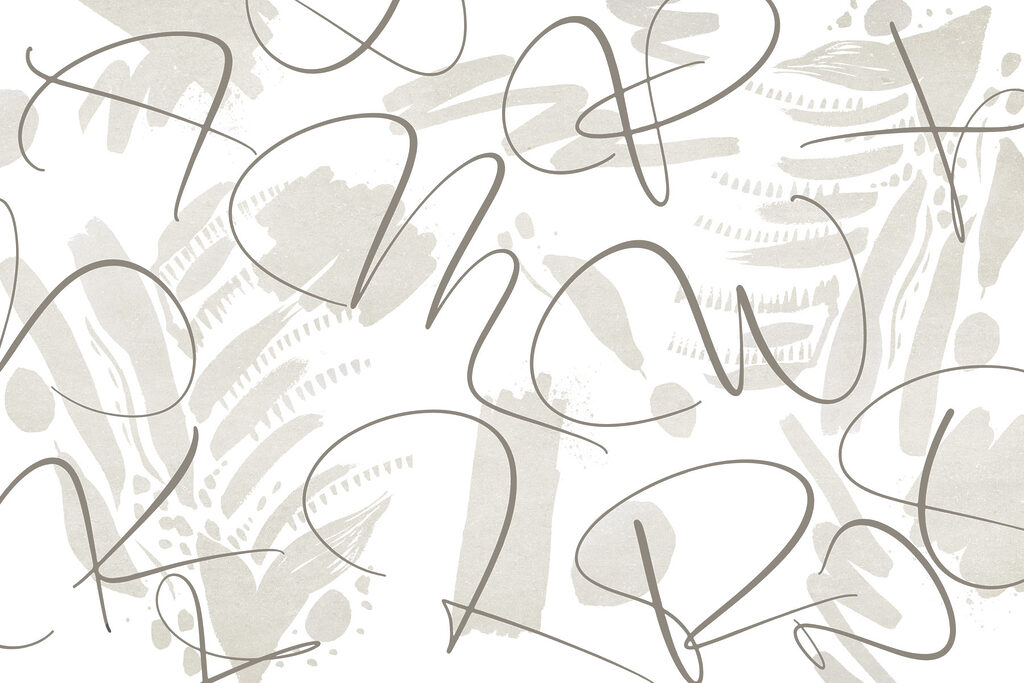 Loose lines over leaves — full design