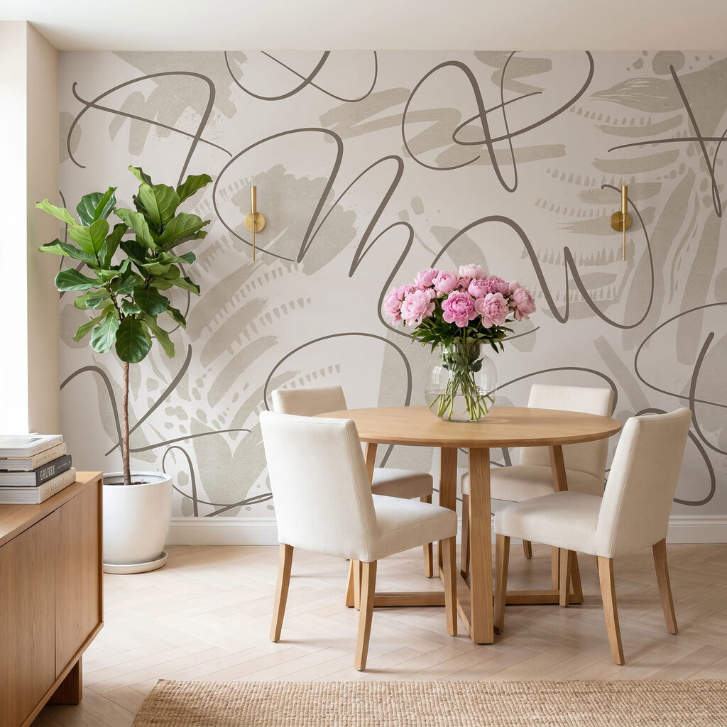 Loose lines over leaves — interior 1