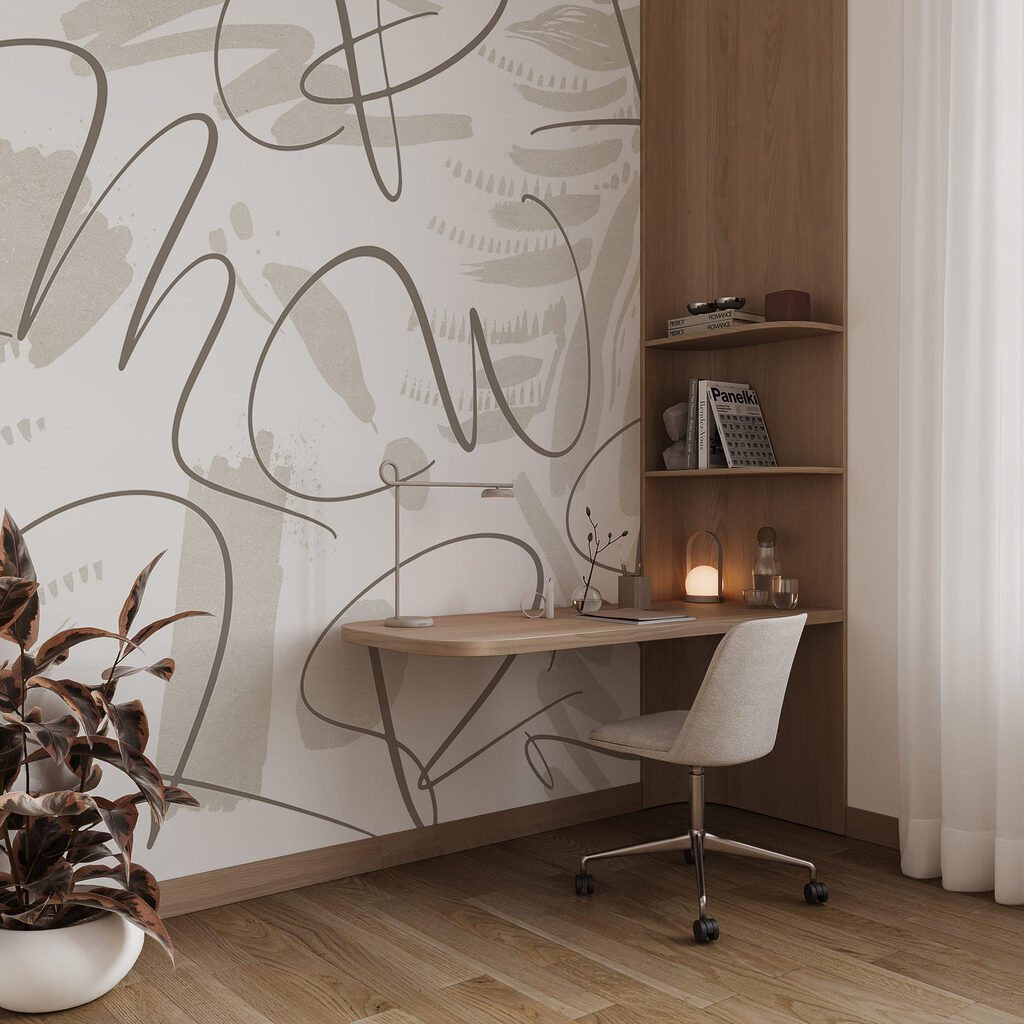 Loose lines over leaves — interior 2