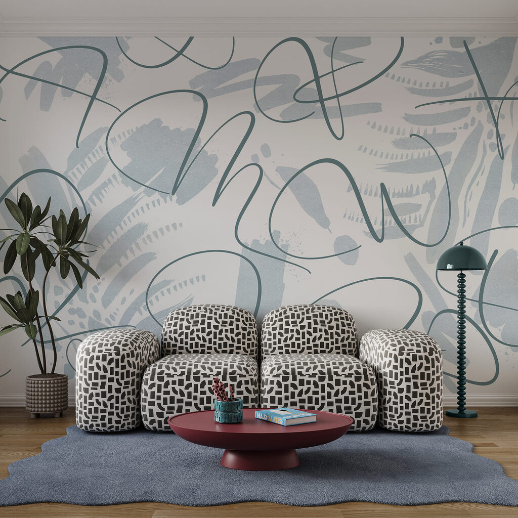 Freehand Botanical Lines in an interior