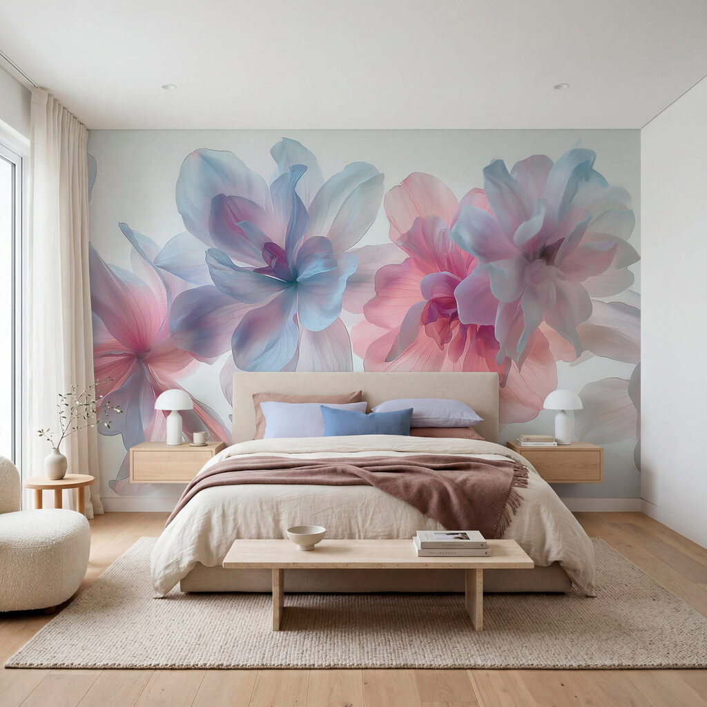 Pastel flowers on white — interior 2