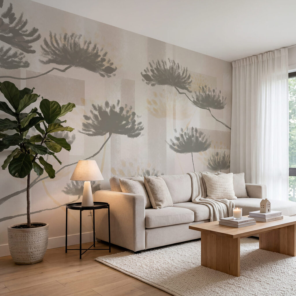 Flower umbels on beige — interior 1