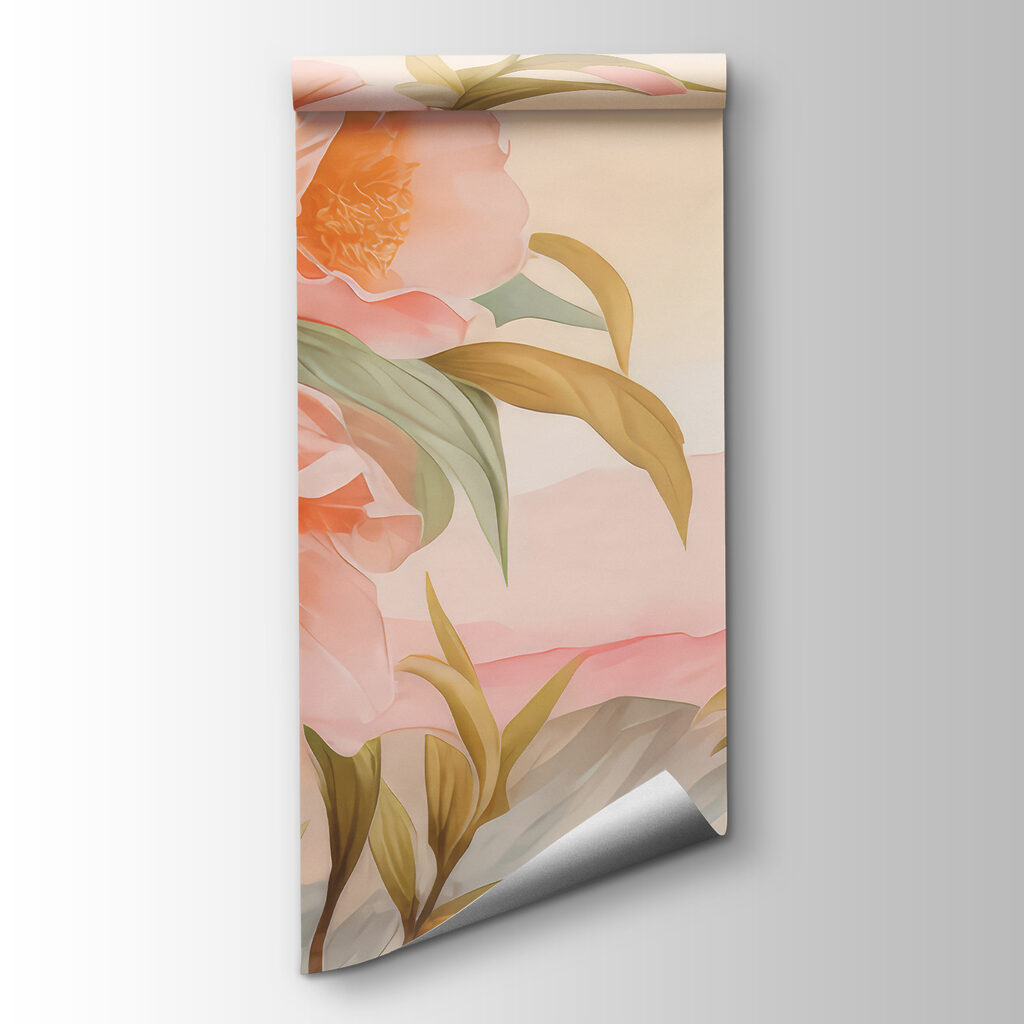 Pink flowers, mountain view — product view