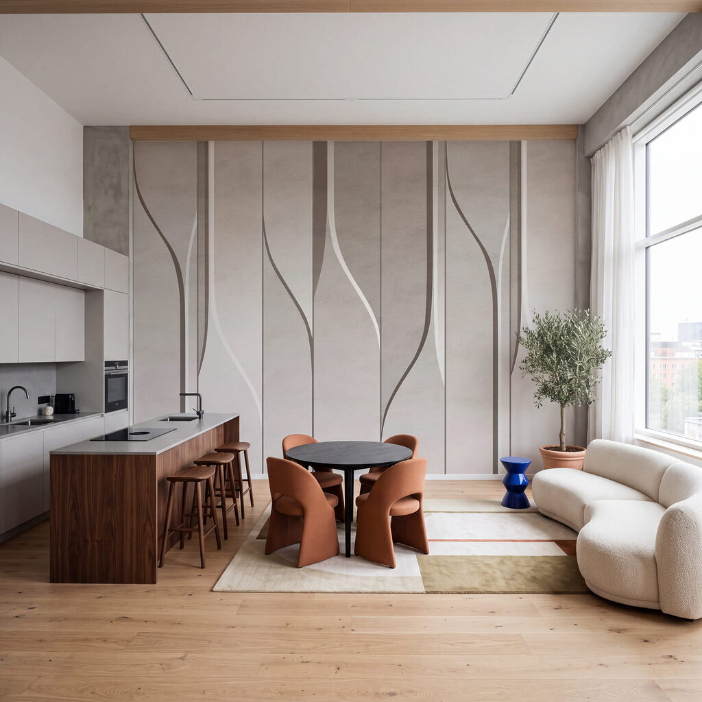 Carved Vertical Lines in an interior