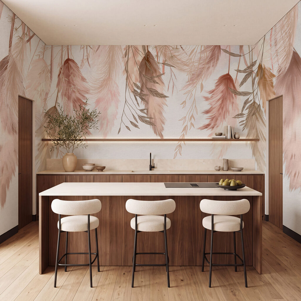 Hanging Feather Garland — interior 3