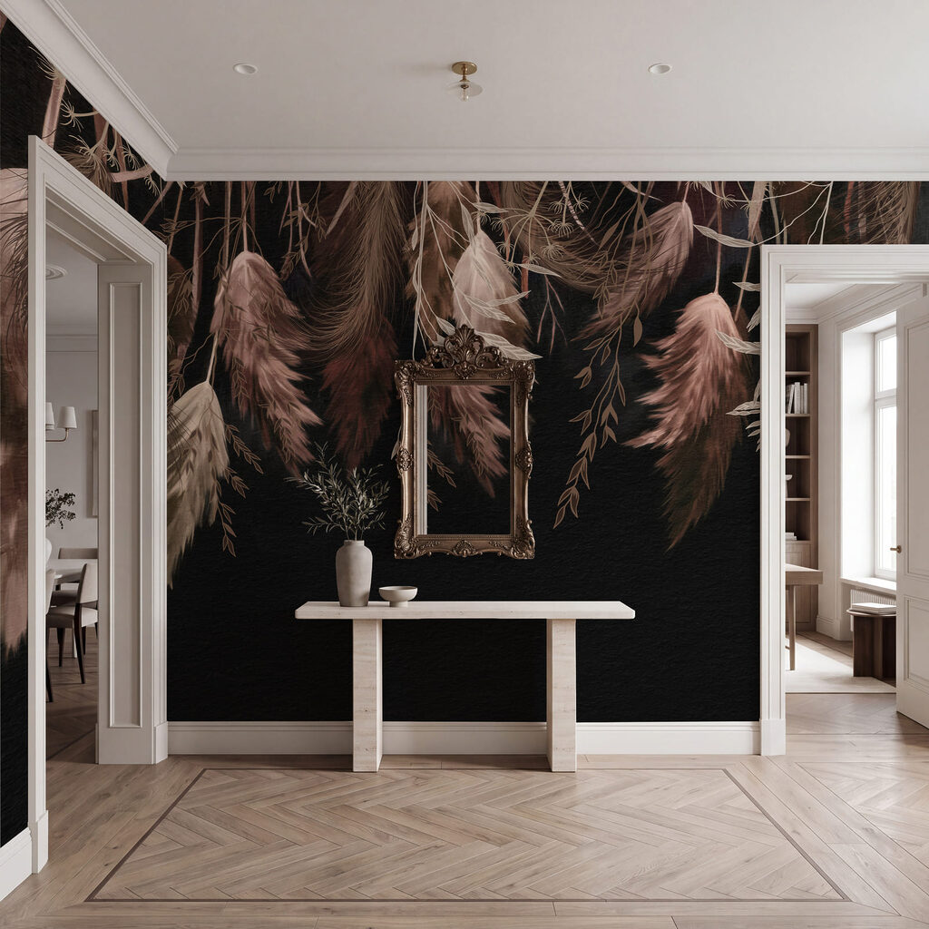 Hanging Feather Garland — interior 1