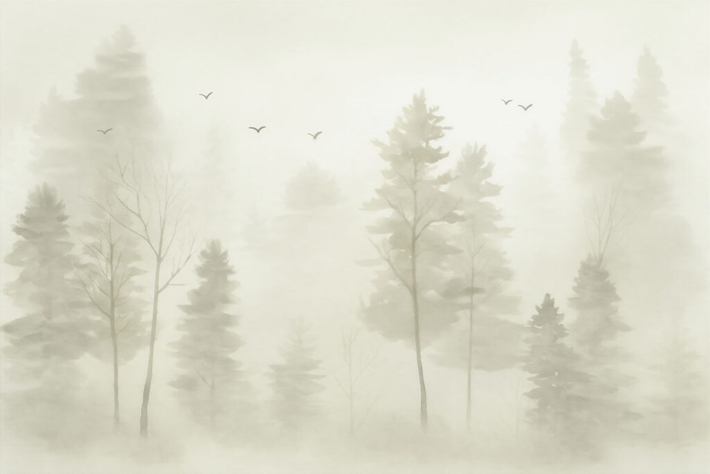 Pines and Passing Birds — full design
