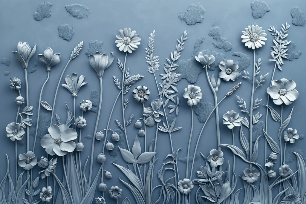 Flowers with soft shadows — full design