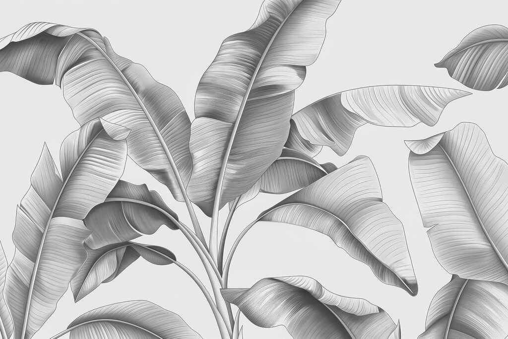 Leaves bending on stems — full design
