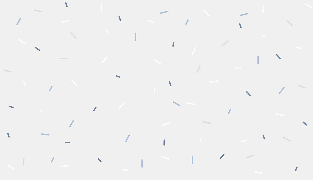 Small dashes drifting down — full design