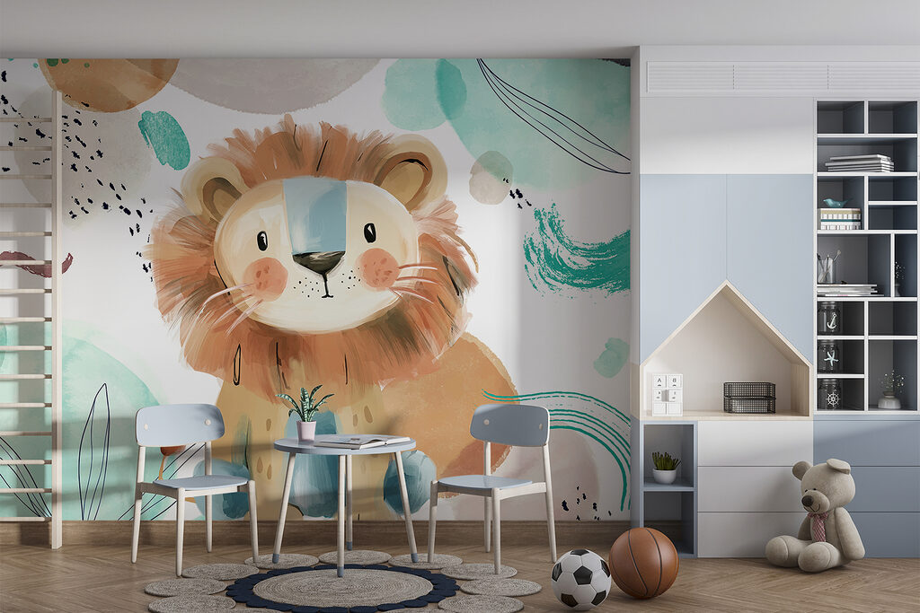 Lion cub among brushstrokes — interior 4