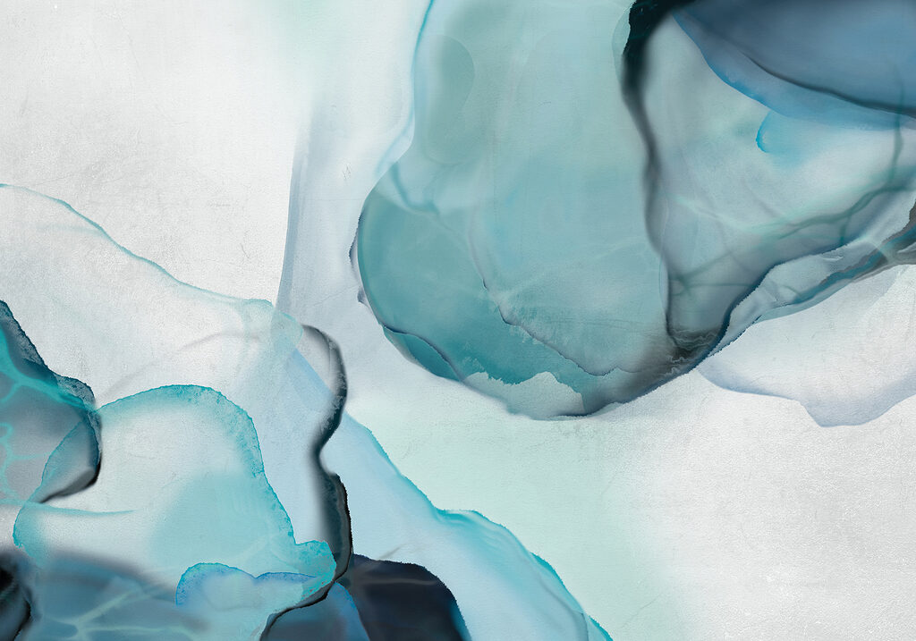Blue ink with veins — full design
