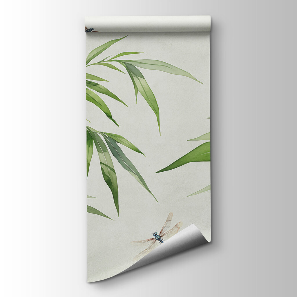 Dragonflies among green bamboo — product view