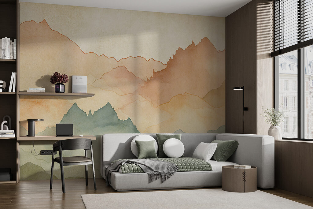 Mountain outlines in watercolour — interior 2