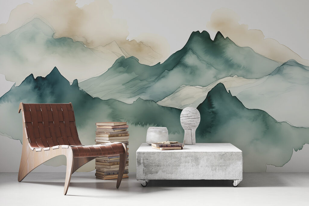 Green peaks in mist — interior 2