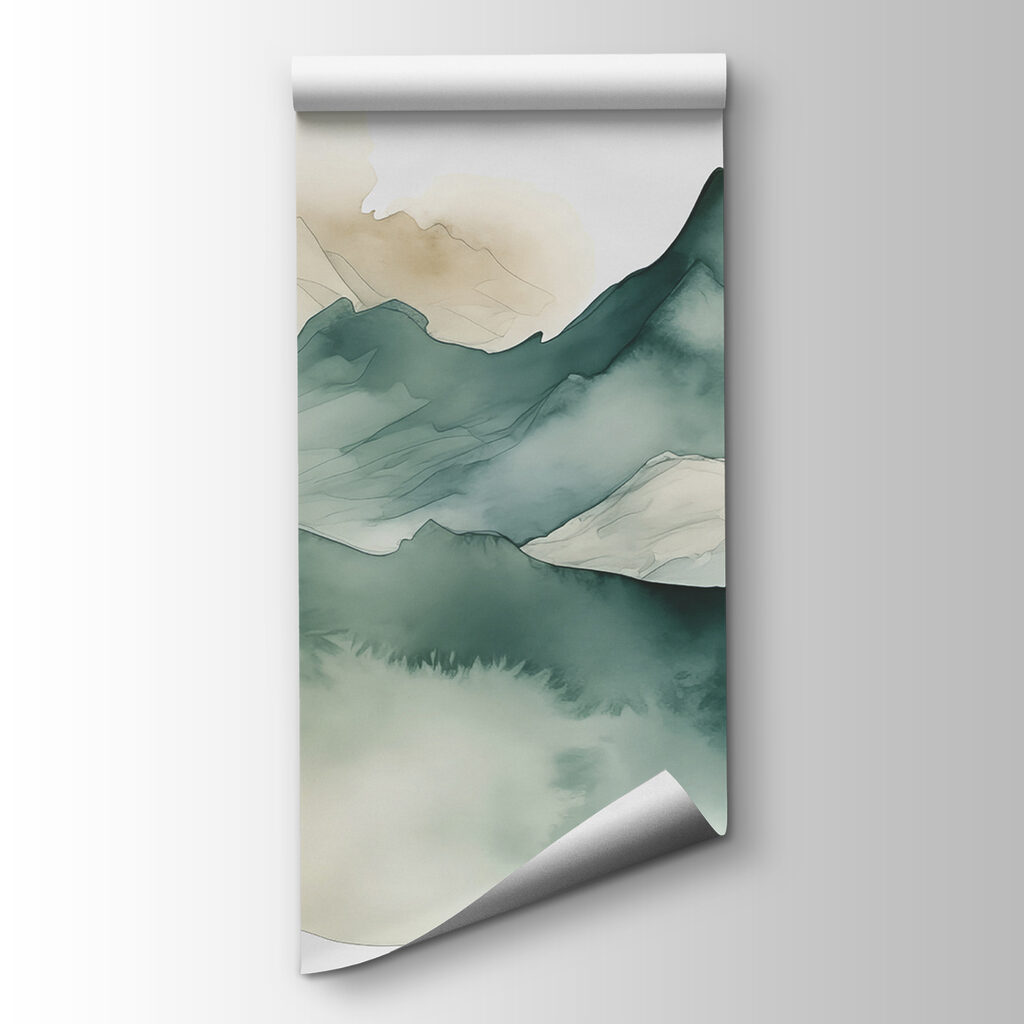 Green peaks in mist — product view