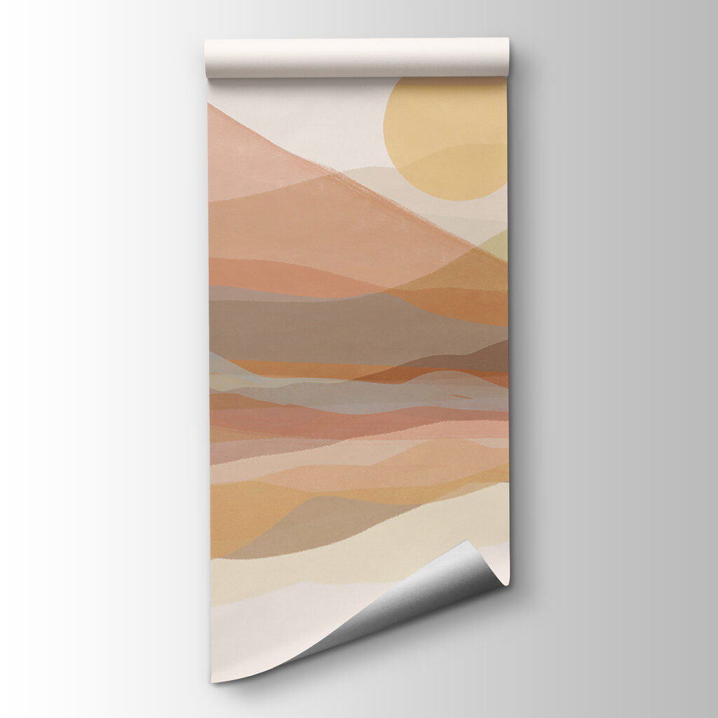 Sun above translucent hills — product view