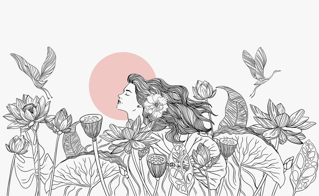 Woman in the Lotus — full design