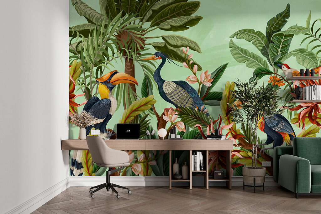 Toucans among flowers — interior 1