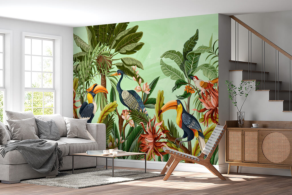 Toucans among flowers — interior 2