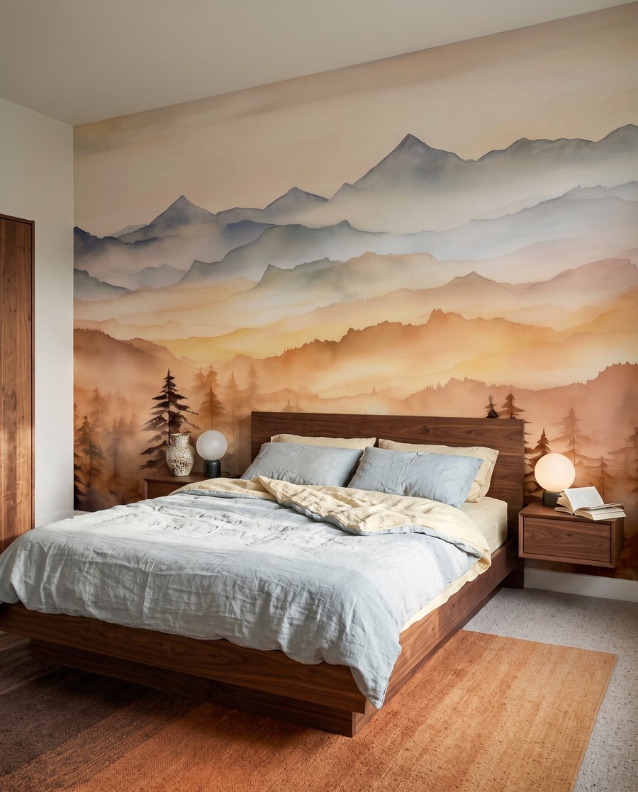 Mountain Afterglow in an interior