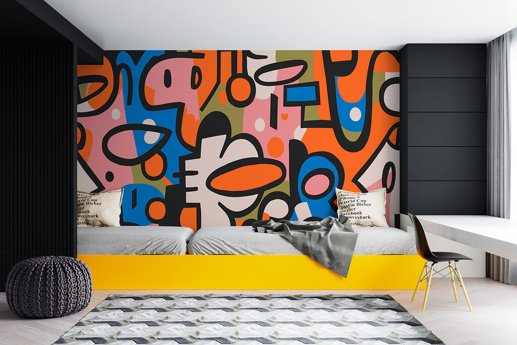 Playful faces in colour — interior 1