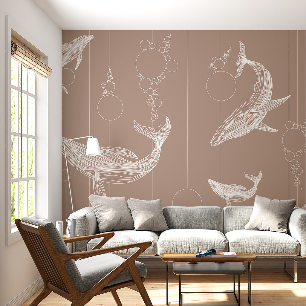 Whales between hanging circles — interior 1