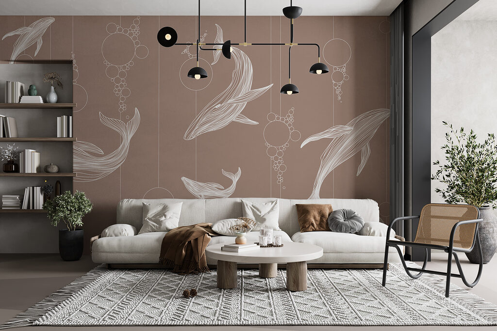 Whales between hanging circles — interior 2