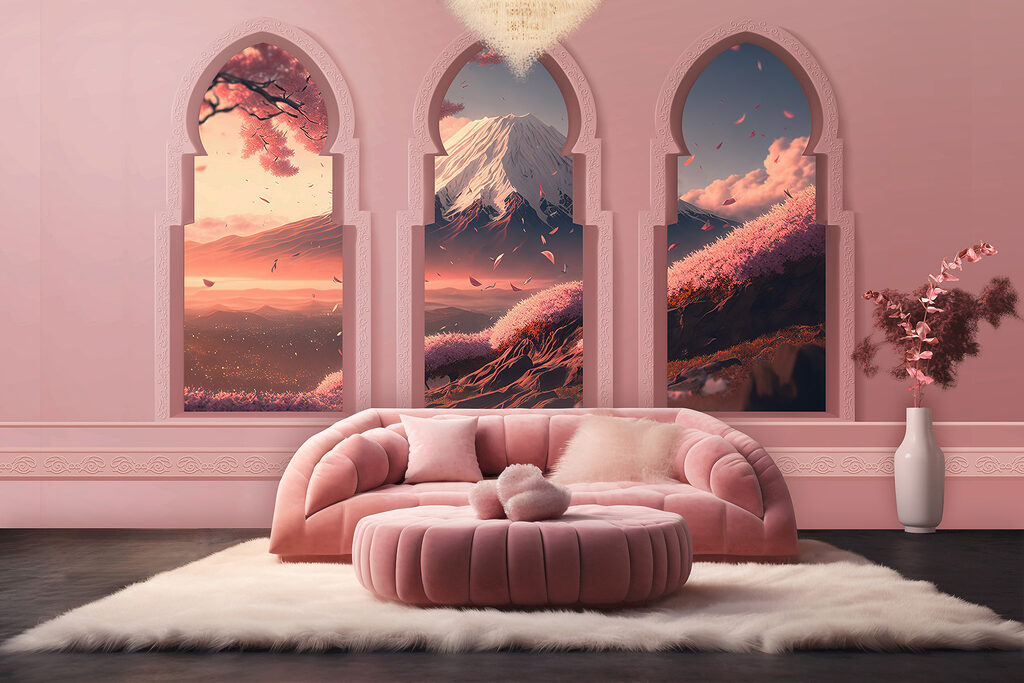 Pink arches over mountains — interior 1