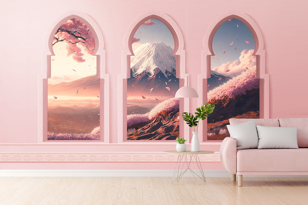 Pink arches over mountains — interior 2