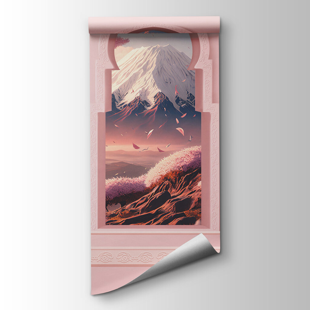 Pink arches over mountains — product view