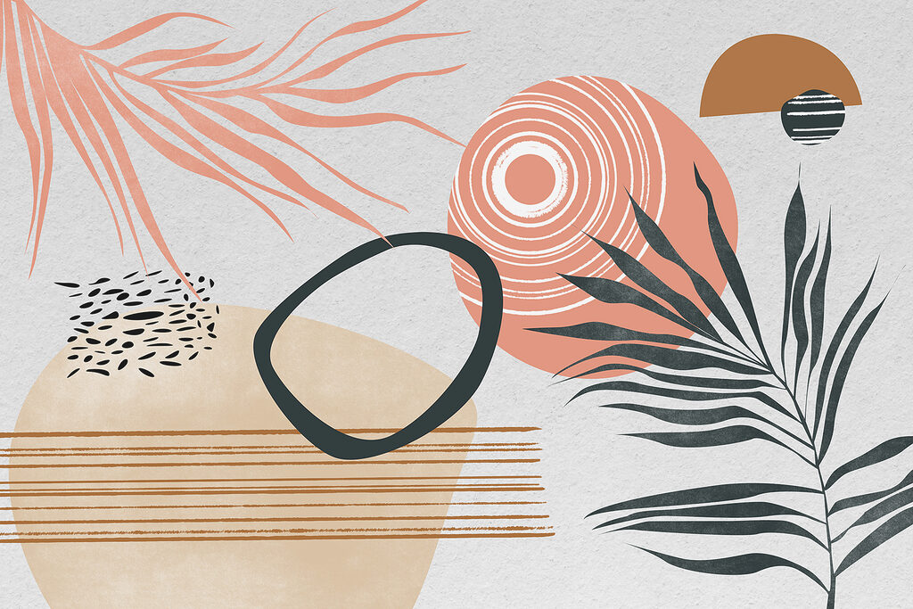 Palm leaves and shapes — full design