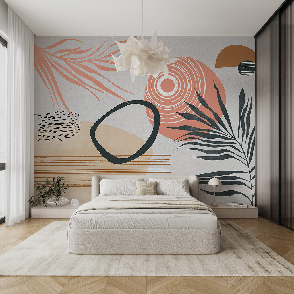 Palm leaves and shapes — interior 1