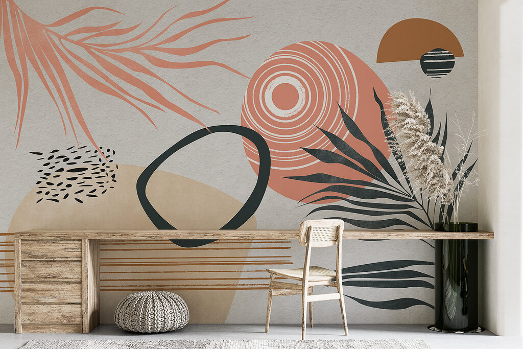 Palm leaves and shapes — interior 2