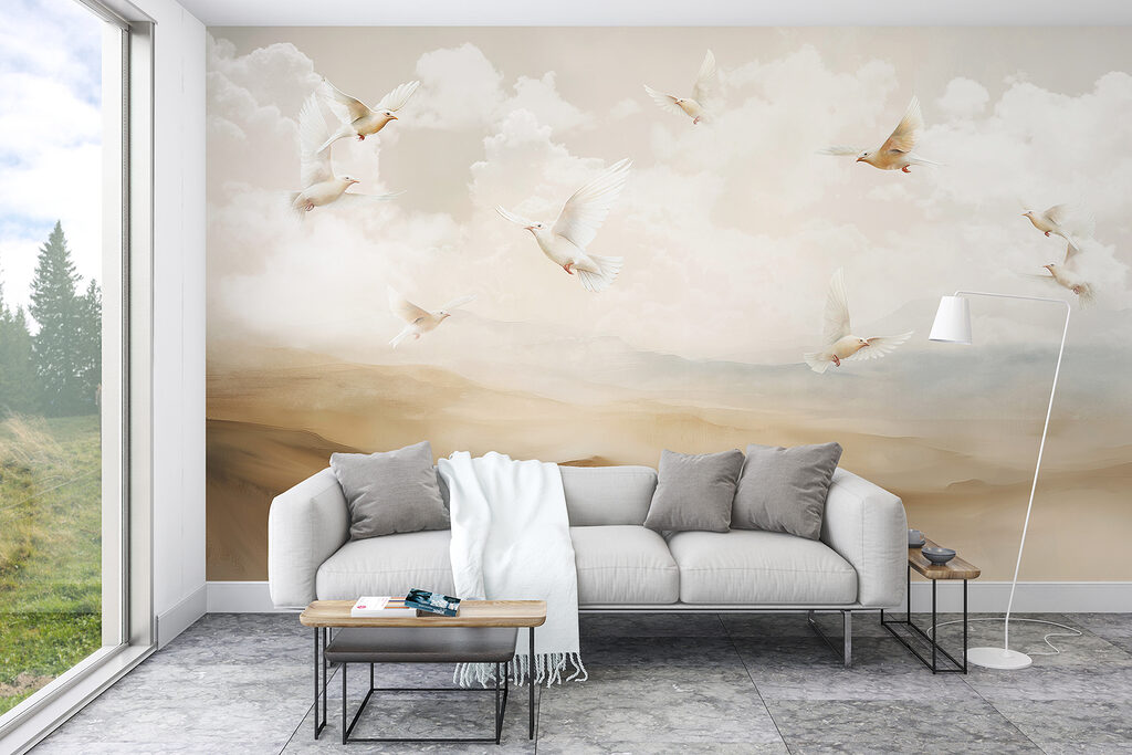 Birds above misty hills — interior 4