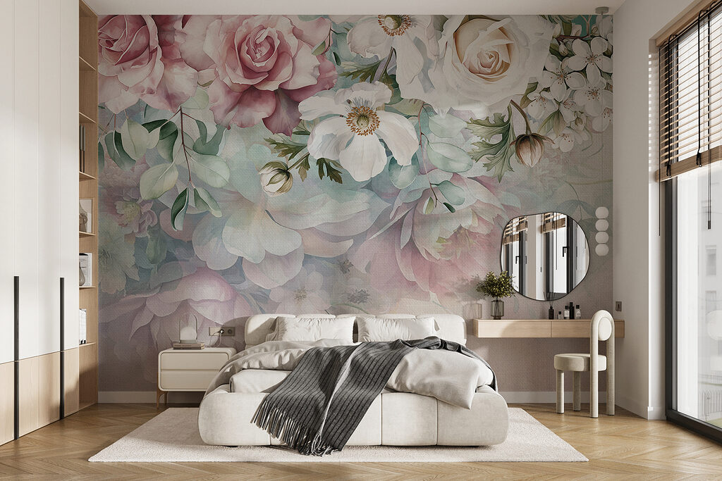 Flowers hanging in pastels — interior 2