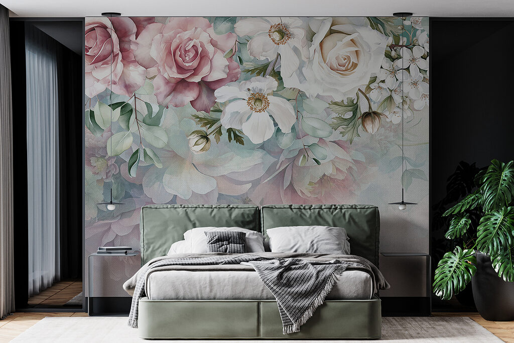 Flowers hanging in pastels — interior 3