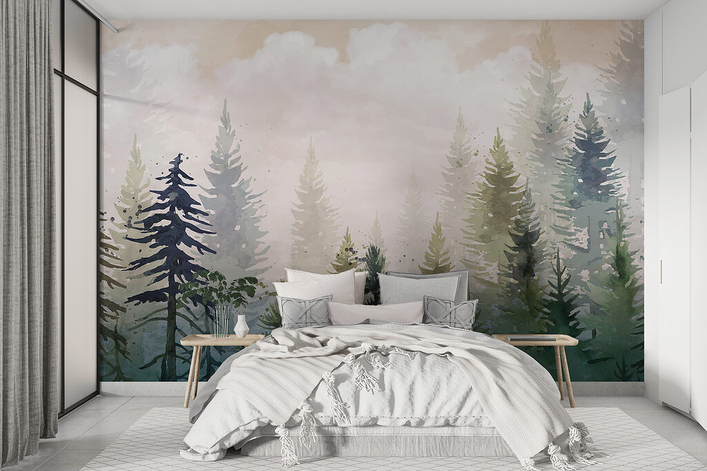Pines under soft clouds — interior 2
